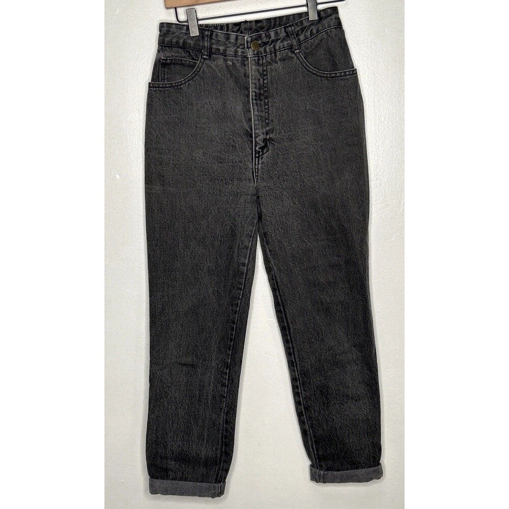 Bongo Jeans Junior 7 Tapered Leg Faded Black Denim Retro 80's High Rise Madonna